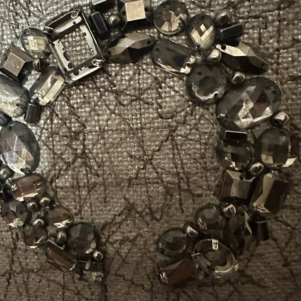 Coach Metallic Silver Tote Bag Jeweled Rare 18 x 15 x 4 w/Coach dust/paperbag - Picture 15 of 16